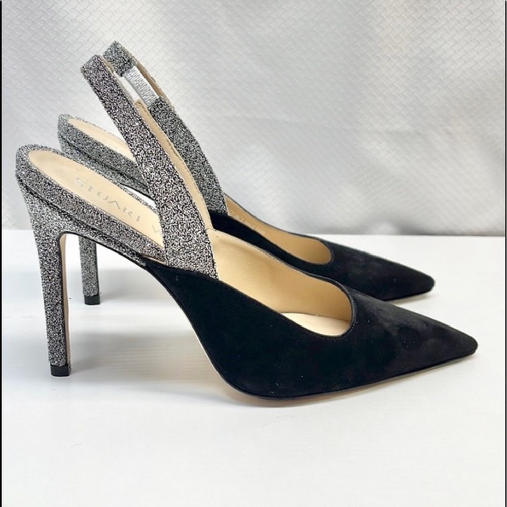 Stuart Weitzman heeled slingbacks in suede